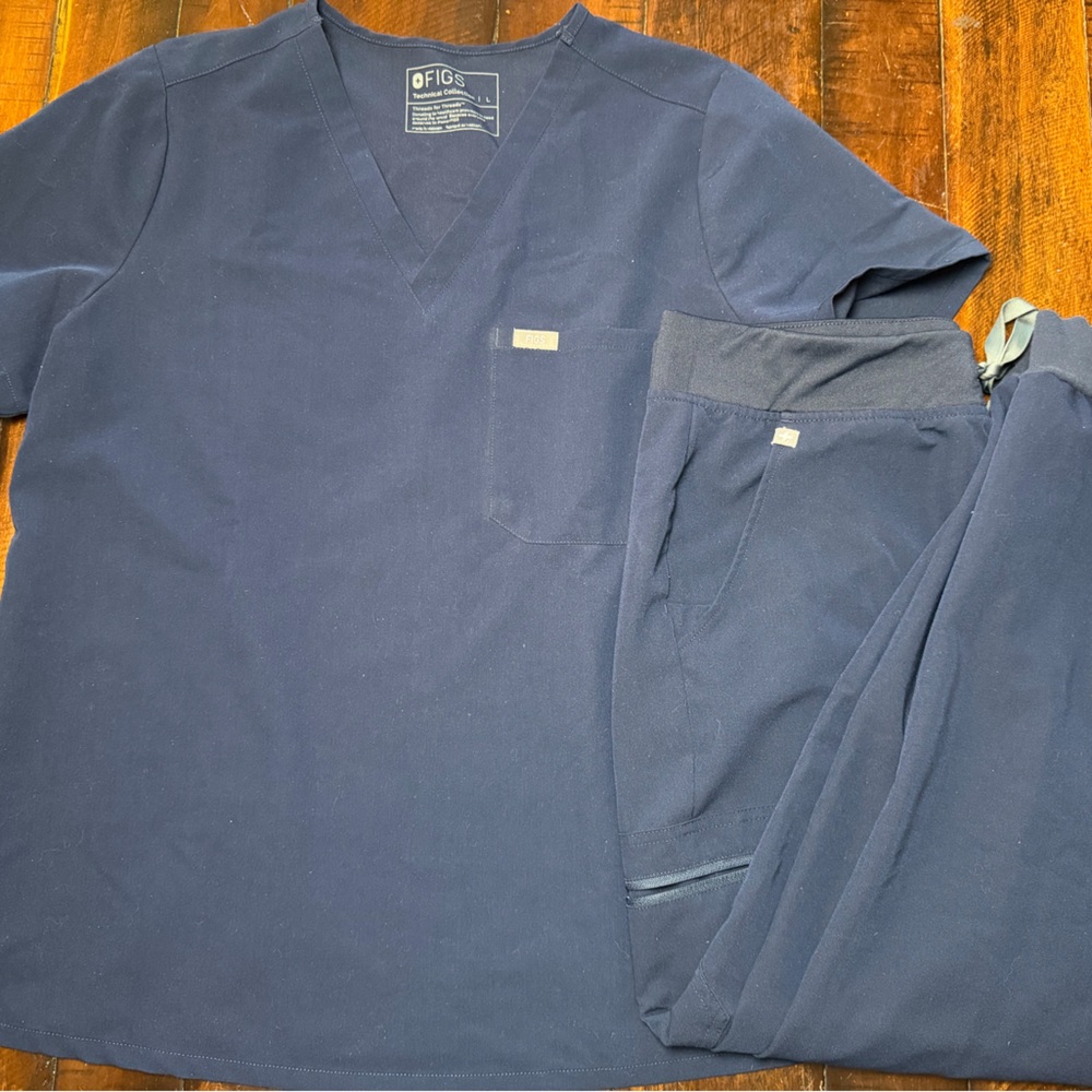 Figs Technical Collection Scrubs Set Navy Blue